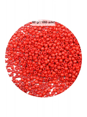 Koyu Turuncu Renk 4 mm Yaklaşık 660 adet / 60 gram Cam Boncuk Oya Yazma Bileklik ve Kolye