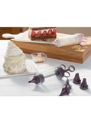 Krema Pompası Seti -pasta Kek Süsleme Krema Şekillendirme Aparatı Seti