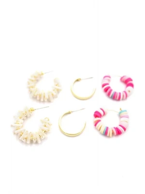 Kristal Boncuklu Küpe - Krem