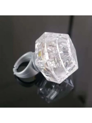 Kristal Tasarımlı Led Işıklı Gümüş Yüzük
