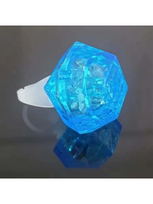 Kristal Tasarımlı Led Işıklı Mavi Yüzük