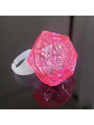 Kristal Tasarımlı Led Işıklı Pembe Yüzük