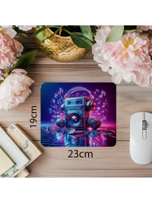 Krom Parlak Walkman Temalı Mousepad - 19x23 cm 2 mm Dikdörtgen İthal Baskılı Mouse Pad
