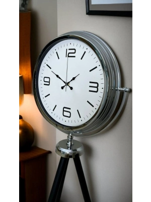 ® Krom Sade & Şık Tripod Ayaklı Saat