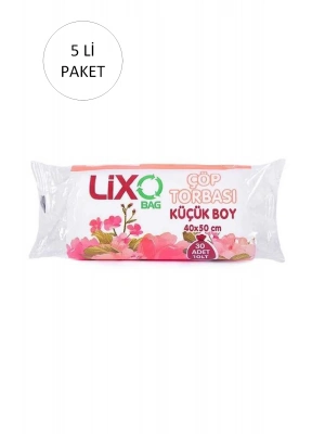 Küçük Boy Çöp Torbası 40 x 50 cm 30 Lu Rulo x 5 Paket = 150 Adet (Şeffaf)