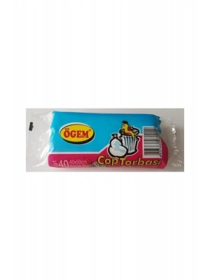 Küçük Boy Çöp Torbası 40 x 50 cm 40 Lı Rulo x 1 Paket = 40 Adet (Şeffaf)