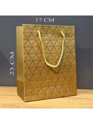 Küçük Boy Gold İpli Karton Çanta