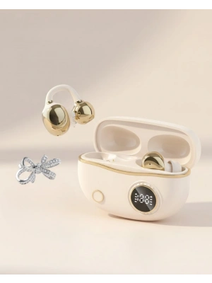 ® Kulak Klipsli Bluetooth Kulaklık Kompakt ve Hafif 2 Kurdele Küpe Hediyeli