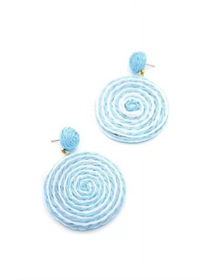 Kumaş Sarmal Küpe - Mavi