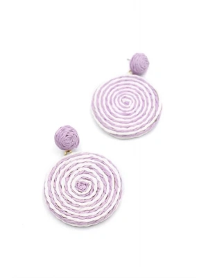 Kumaş Sarmal Küpe - Mor