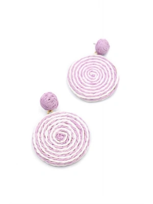 Kumaş Sarmal Küpe - Mor