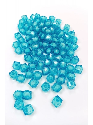 Küp Boncuk İçten Boncuklu Bileklik Çanta Boncuğu 10 mm 50 gr Gök Mavi - BNC449