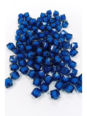 Küp Boncuk İçten Boncuklu Bileklik Çanta Boncuğu 10 mm 50 gr Koyu Mavi - BNC453