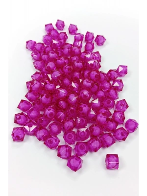 Küp Boncuk İçten Boncuklu Bileklik Çanta Boncuğu 10 mm 50 gr Mor - BNC451
