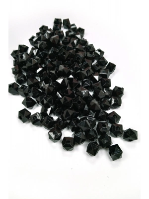 Küp Boncuk İçten Boncuklu Bileklik Çanta Boncuğu 10 mm 50 gr Siyah - BNC457
