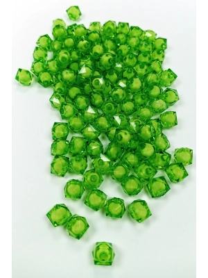 Küp Boncuk İçten Boncuklu Bileklik Çanta Boncuğu 10 mm 50 gr Yeşil - BNC450