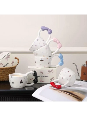 Kurdele Saplı Seramik Kupa Bardak