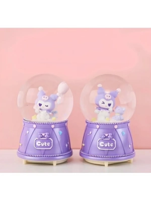 Kuromi Işıklı Müzikli Kar Küresi Orta Boy Model 3