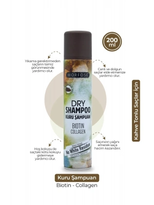 Kuru Şampuan Biotin Collagen 200 ML - Kahverengi Saçlar - mrfs