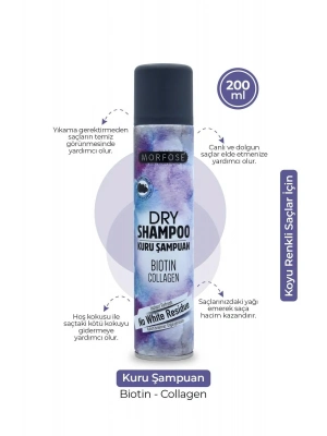 Kuru Şampuan Biotin Collagen 200 ML - Koyu Renkli Saçlar - mrfs