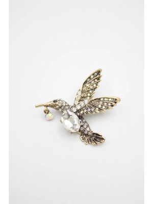 Kuş Broş - Altın