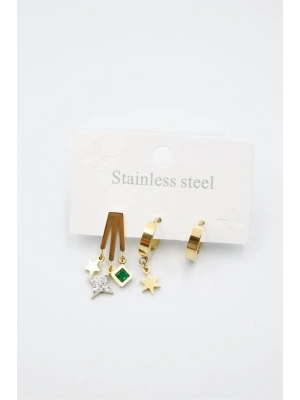 Kutup Yıldızı Çoklu Küpe - Altın