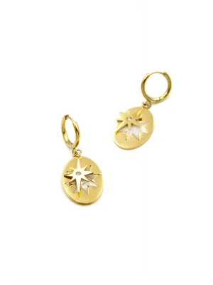 Kutup Yıldızı Sallantılı Küpe - Altın