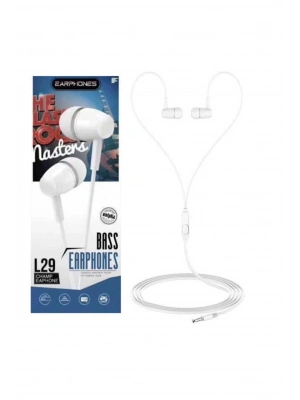 L29 Platoon Bass Earphones Kulaklık Beyaz