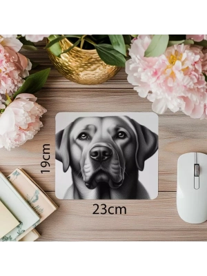 Labrador Retriever Karakalem Mousepad - 19x23 cm 2 mm Dikdörtgen İthal Baskılı Mouse Pad