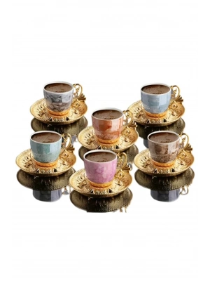 Lal Desenli Mix Kahve Seti Royaleks-BSM109