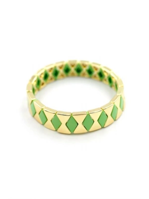 Lastikli Porselen Bilezik - Yeşil