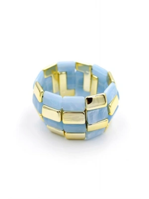 Lastikli Taşlı Bilezik - Mavi