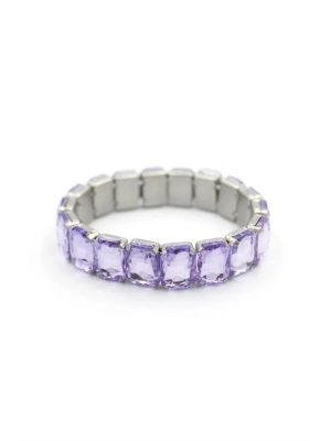 Lastikli Taşlı Bilezik - Mor