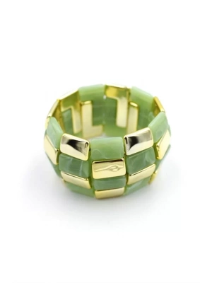 Lastikli Taşlı Bilezik - Yeşil