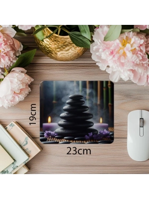 Lavanta Detaylı Meditasyon Mouse Pad - 19x23 cm 2 mm Dikdörtgen İthal Baskılı Mouse Pad