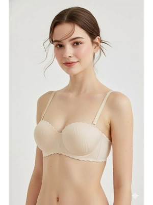 Lazer Kesim Dolgulu Telsiz  İz Yapmaz Sütyen Ten