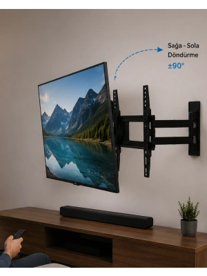 LCD LED TV Duvar Aparatı Çift Kollu Hareketli Askı Sistemi