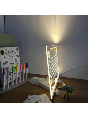 LED Aydınlatmalı Yazı ve Çizim Tahtası - Büyük Boy 30x20 cm