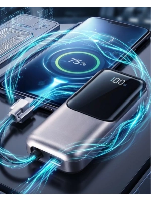 LED Ekranlı Süper Fast Charge Özellikli Mini Powerbank