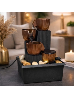 LED Işıklı Dekoratif Masaüstü Su Şelalesi