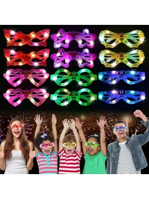 Led Işıklı Karışık 6 Model Yanar Söner Parti Gözlüğü 6 Adet