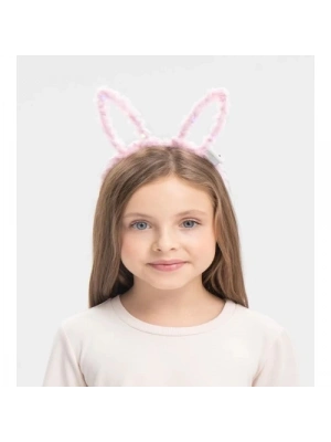 Led Işıklı Peluş Tavşan Kulak Taç Pembe