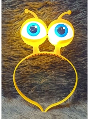Led Işıklı & Pilli Uzaylı Göz Parti Tacı Sarı Renk