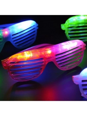Led Işıklı Renkli Panjur Gözlük 12 Adet