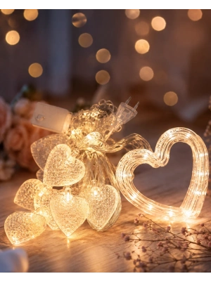 LED Kalp Neon Lamba Dekoratif Romantik Gece ve Ortam Işığı