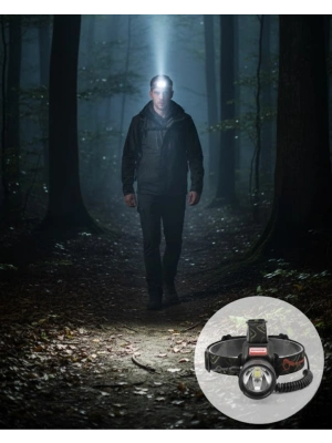 LED Sensörlü Şarjlı Kafa Feneri LCD Ekranlı 30W Güçlü Işık