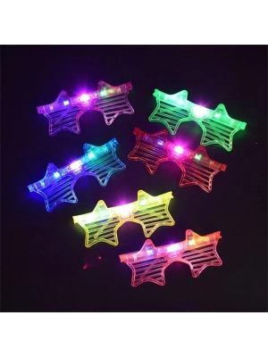 Ledli Yıldız Parti Gözlüğü 6 Renk 12 Adet