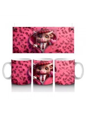 Leopar Desenli Aşık Ayıcık – Baskılı Kahve Kupası