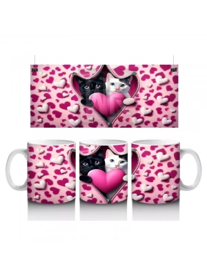 Leopar Desenli Kalpli Kedi – Baskılı Kahve Kupası