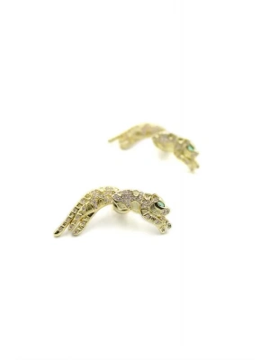 Leopar Küpe - Altın